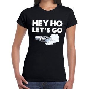 Hey ho let's go t-shirt - zwart festival shirt voor dames