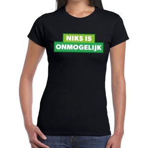 Festival shirt niks is onmogelijk zwart dames - Feestshirts