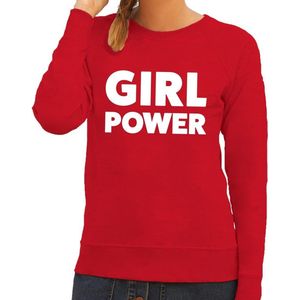 Girl Power tekst sweater rood dames - dames trui Girl Power