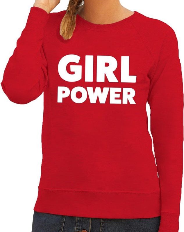 Girl Power tekst sweater rood dames - dames trui Girl Power