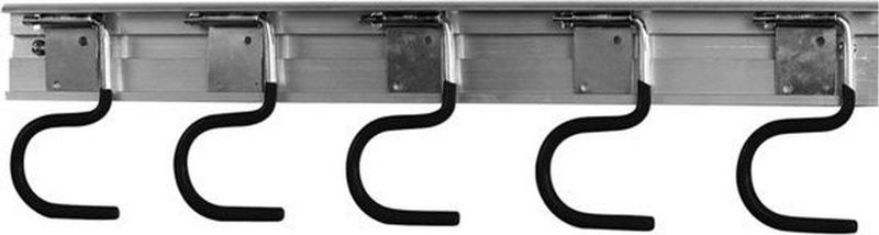 Gereedschapshaken op rail voor opbergen van tuingereedschap - 5 stuks