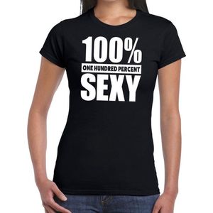 100% percent sexy tekst t-shirt zwart voor dames - honderd procent  sexy shirt