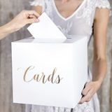 Enveloppendoos - voor Bruiloft/huwelijk - wit/goud - 24 cm