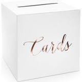 Bruiloft/huwelijk enveloppendoos wit/rosegoud Cards 24 cm - Versieringen/decoraties