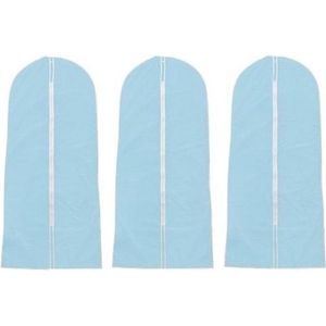 3x Beschermhoes voor kleding blauw 137 x 60 cm