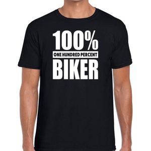 100% percent biker/ motorrijder t-shirt zwart voor heren - honderd procent  biker shirt