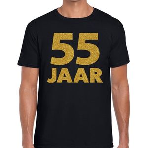 jaar goud glitter verjaardag t-shirt zwart heren - verjaardag jubil shirts