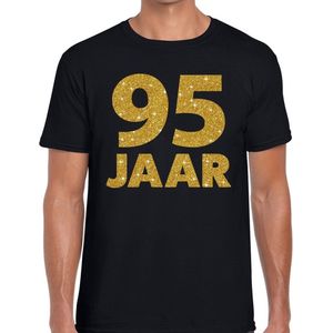 goud glitter verjaardag t-shirt zwart heren - verjaardag shirts