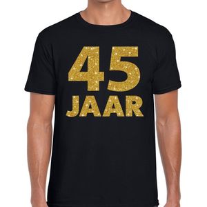 jaar goud glitter verjaardag t-shirt zwart heren - verjaardag jubil shirts