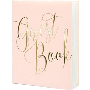 Gastenboek Roze/Goud 20 X 25 cm - 22 Paginas - 44 Bladzijden - Bruiloft Gastenboeken