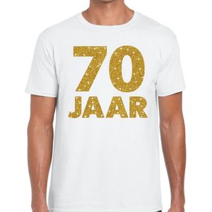 goud glitter verjaardag t-shirt wit heren - verjaardag jubil shirts