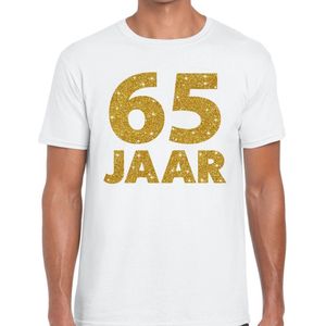 goud glitter verjaardag t-shirt wit heren - verjaardag jubil shirts