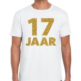 jaar goud glitter verjaardag t-shirt wit heren - verjaardag shirts