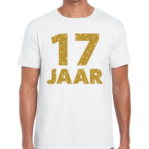 jaar goud glitter verjaardag t-shirt wit heren - verjaardag shirts