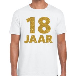 jaar goud glitter verjaardag t-shirt wit heren - verjaardag shirts
