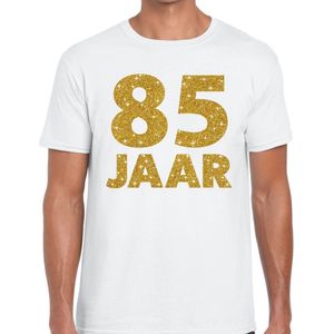 goud glitter verjaardag t-shirt wit heren - verjaardag shirts