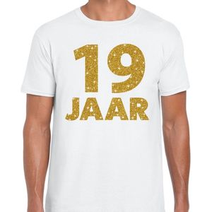 jaar goud glitter verjaardag t-shirt wit heren - verjaardag shirts