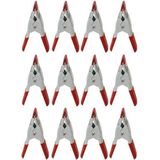 12x Mini zeilklem/zeilclip 5 cm kunststof/staal - Dekzeil klemmen - Hobbyklemmen - Camping/outdoor klemmen - Tafelkleedklemmen