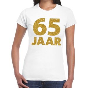 goud glitter verjaardag t-shirt wit dames - verjaardag jubil shirts
