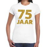 goud glitter verjaardag t-shirt wit dames - verjaardag jubil shirts