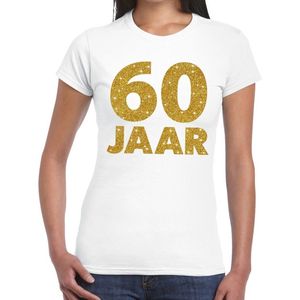 goud glitter verjaardag t-shirt wit dames - verjaardag jubil shirts
