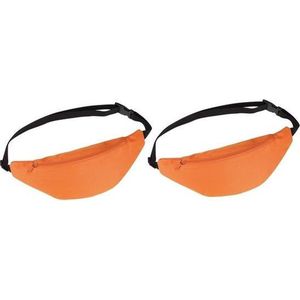 2x Heuptasjes/buideltasjes oranje 35 cm - Festivaltasjes outdoor - Fanny packs