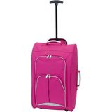 Handbagage reiskoffer/trolley roze 55 cm - Reistassen op wielen