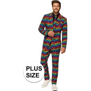 Opposuits Business suit - Heren - Wild zebra - regenboog - plus size 56