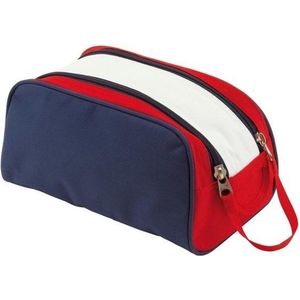 Blauw/wit/rode toilettas/make-up tas met handvat 27 cm voor dames/heren - Reis toilettassen/etui - Handbagage
