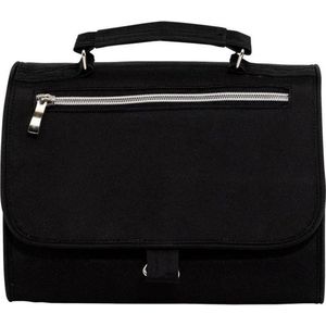 Luxe handbagage/reis toilettas zwart 25 cm - Toilettassen