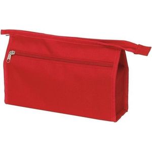 Voordelige toilettas/make-up tas rood 28 cm voor heren/dames - Reis toilettassen/etui - Handbagage
