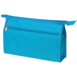 Voordelige Toilettas/Make-up Tas Turquoise Blauw 28 cm Voor Heren/Dames - Reis Toilettassen/Etui