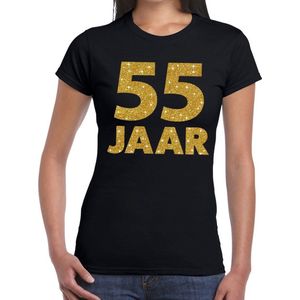jaar goud glitter verjaardag t-shirt zwart dames - verjaardag jubil shirts