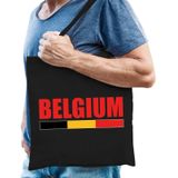 Katoenen Belgie supporter tasje Belgium zwart