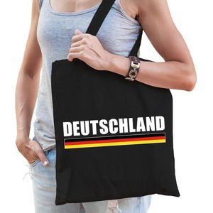 Katoenen Duitsland supporter tasje Deutschland zwart - 10 liter - Duitse supporter cadeautas