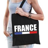Katoenen Frankrijk supporter tasje France zwart - 10 liter - Franse supporter cadeautas