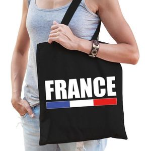 Katoenen Frankrijk supporter tasje France zwart