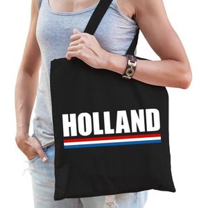 Nederland supporter schoudertas Holland zwart katoen