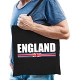 Katoenen Engeland supporter tasje England zwart - 10 liter - Engelse supporter cadeautas