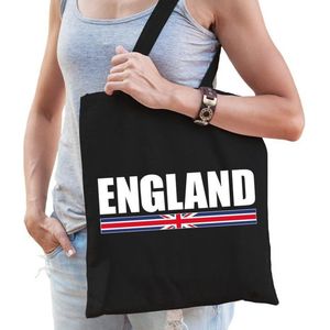 Katoenen Engeland supporter tasje England zwart - 10 liter - Engelse supporter cadeautas