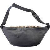 Zwart/bruin slangenprint heuptasje/schoudertasje 30 cm voor meisjes/dames - Festival fanny pack/bum bag