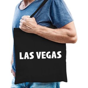 Zwarte katoenen Las Vegas tas - Feest Boodschappentassen