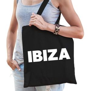 Katoenen Spanje eiland tasje Ibiza zwart