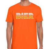 Bier tekst t-shirt oranje heren - feest shirt Bier voor heren