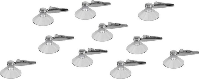 Zuignap clips met krokodillen ophang klem van 4 cm - 10x - Versieringen/feestartikelen ophangen - Ophanghaak