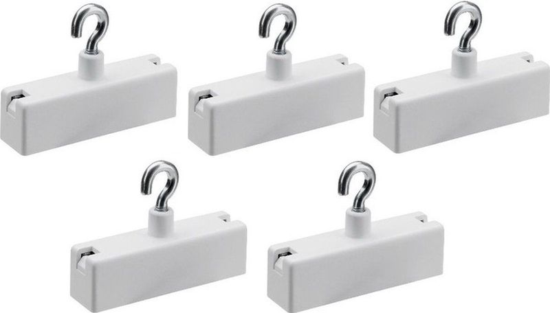 5x Kunststof ophang magneten met haak 5 cm - Magnetische haakjes