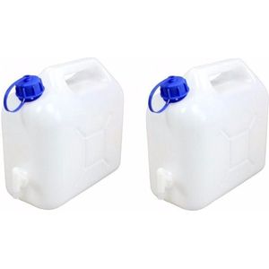 2x Jerrycan voor water 5 liter - incl. schenkkraan - waterjerrycan / watertank