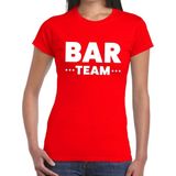 Bar Team tekst t-shirt rood dames - personeel bar team shirt