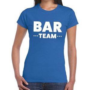 Bar Team tekst t-shirt blauw dames - personeel bar team shirt