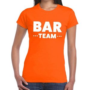 Bar Team tekst t-shirt oranje dames - personeel bar team shirt